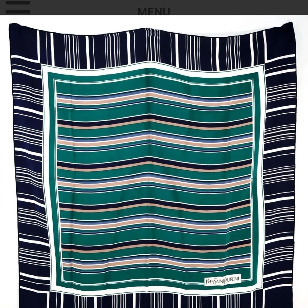 Authentic Yves Saint Laurent Silk Scarf. Includes a Certificate of Authenticity